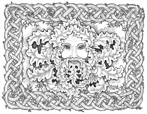 Celtic Green Man BW