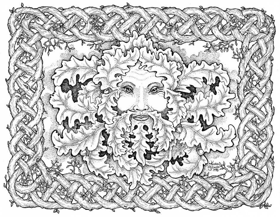 Celtic Green Man (pen & ink)