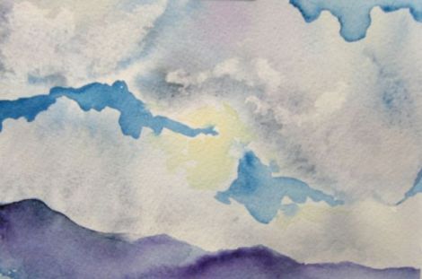"The Sky's the Limit" — watercolour, 4x6 inches