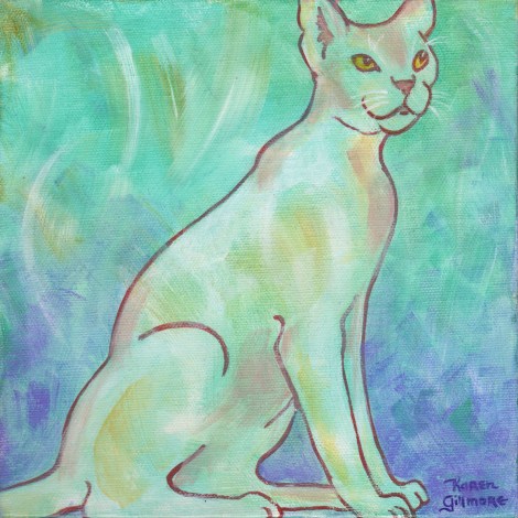 Sprite — acrylic on canvas, 8x8 inches