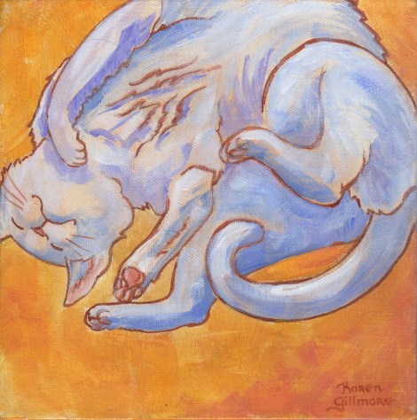 Tickles — acrylic on canvas, 8x8 inches