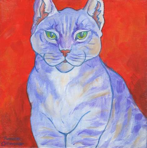 Blue Boy — acrylic on canvas, 8x8 inches