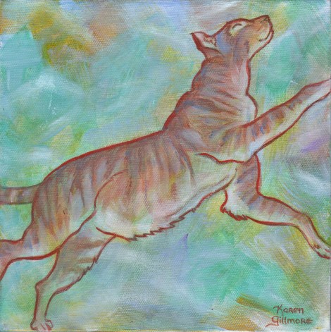 Jumper — acrylic on canvas, 8x8 inches