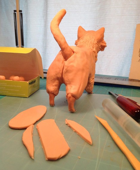 This shows some of the rolled-out pieces of incipient fur.