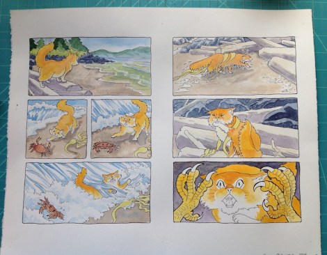 At last! Spam's undercoat is New Gamboge, mixed with Quinacridone Burnt Orange.