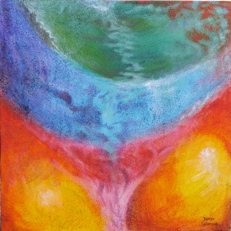 "Cup of the Sea" — acrylic on canvas, 16x16 inches