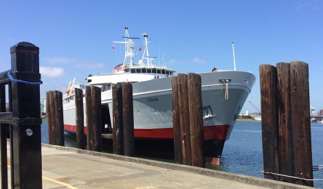 The journey started Tuesday afternoon on the MV Coho, a Black Ball line ferry that runs between Victoria, BC and Port Angeles, WA. I really like ferries, and it's always a treat to get to ride on one. Bonus: the day was lovely and warm, at least on shore, so I was able to go out on deck, breath the sea air, and not freeze!