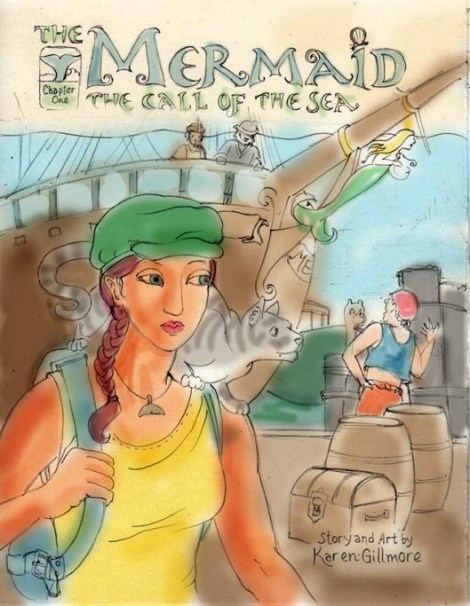 I had intended to start painting last night, but after a day packing for my upcoming trips, I was pretty beat. But I wanted to get an idea of what colours I would use, so I did a really quick-n-dirty colour study on the pencil version in Photoshop, just using the brush tool to swipe in some loose colours. I sometimes do colour studies with traditional media too, if I'm unsure what I want to do with a picture.
