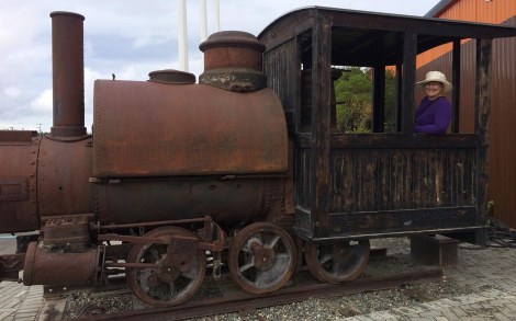 Right next to the airport is the Whitehorse Transportation Museum. There wasn't really time to do it justice, but who can resist the chance to play train engineer?