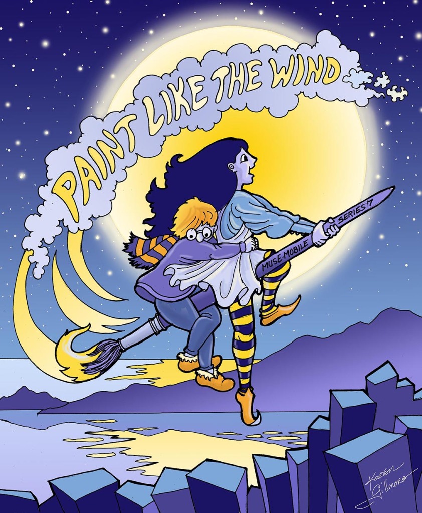 Paint Like the Wind — pen & ink, digital colouring (Photoshop)