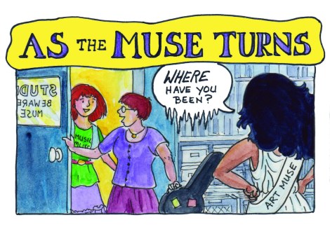 Iris gives me the cold shoulder via an icy word balloon. From my Muse comic.