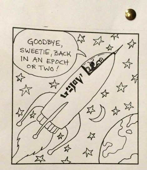 I like the alien letters I invented here. I discovered that I had left my little tool-bag at home, and all I had was the Stylist pen I keep in my purse, so I did all my drawing with that. It's really good for lettering!