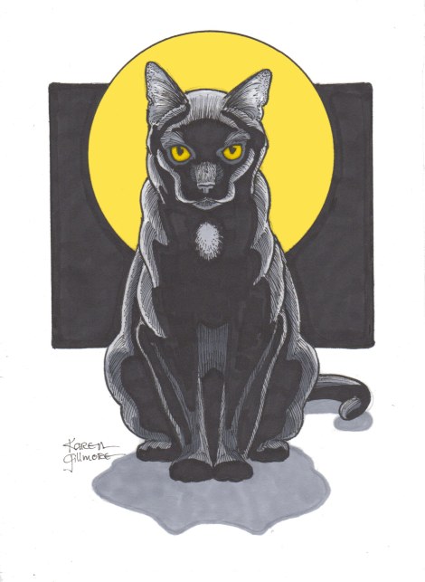 … but I wanted to see what the moon and the eyes would look like in colour, so I tried Photoshop and was very happy with the results. I'm thinking of making a print of this.