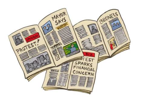 … and then coloured them in Photoshop. The client wanted the loose, comic-book-y look that drawing them this way gave, but opted for the flatter digital colour (I had done one project previously in a similar style, but with watercolour).