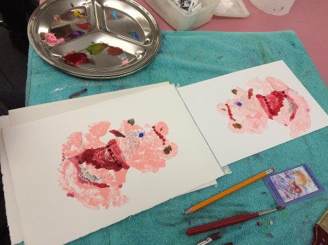 I loved the colour of this bear — the artist was using a really juicy, opaque pink and it transferred extremely well. I think this would make a great illustration for a children's book.