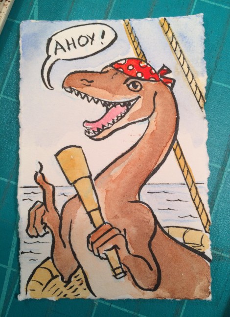Ahoy and Arrrr! Dinosaur pirates are the best!